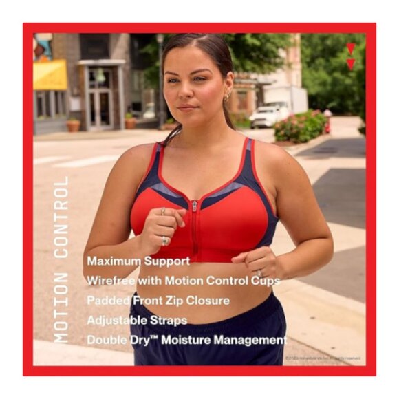 **Champion** Women's Motion Control Zip Sports Bra, Surf the Web, 36B  B1525 - Picture 4 of 7